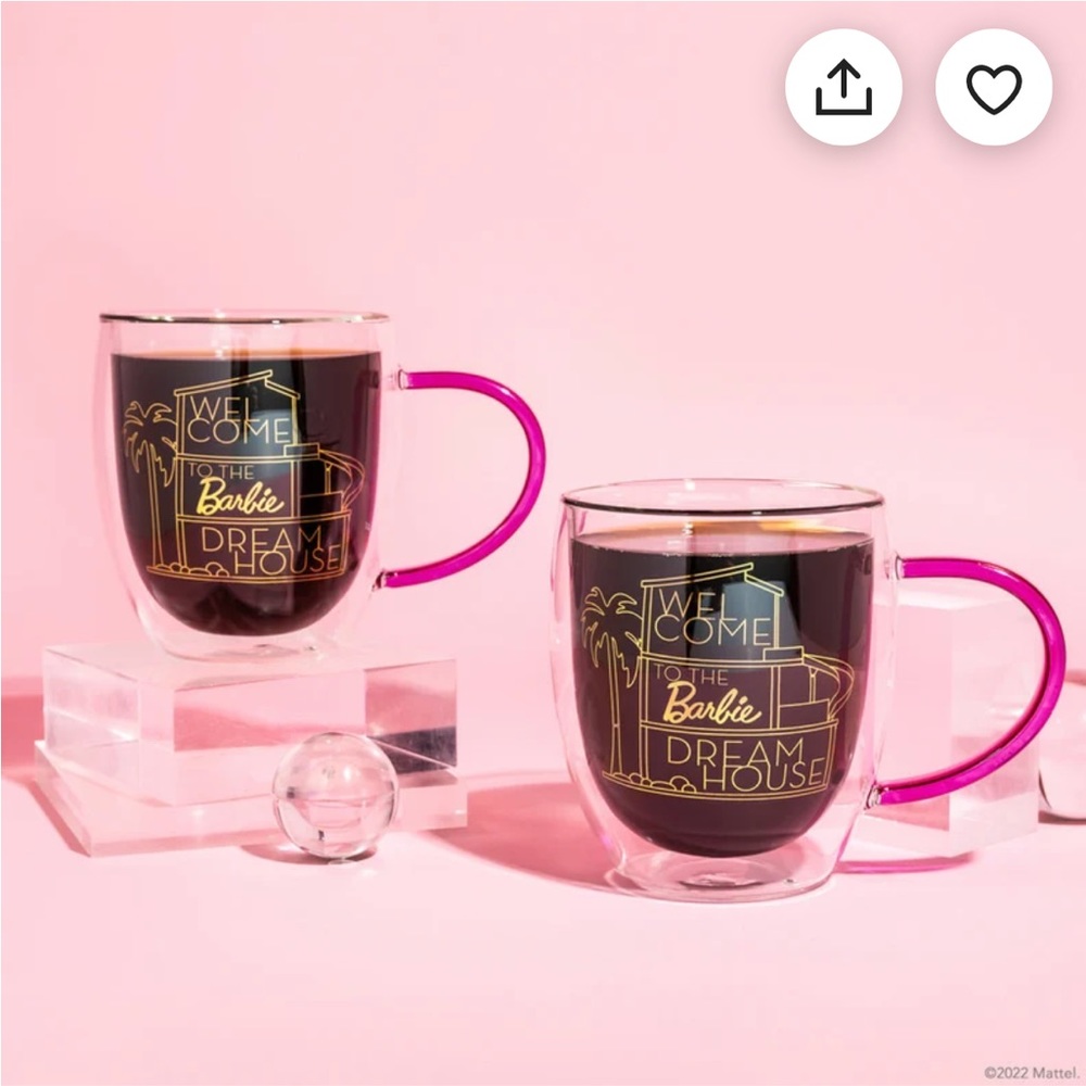 Barbie Glass Coffee Mugs